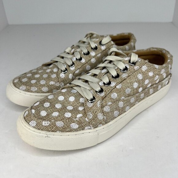 Corkys Shoes - Boutique by Corkys Womens Puzzle Brown Polka Dots Low Lace Up Size 7 Sneakers